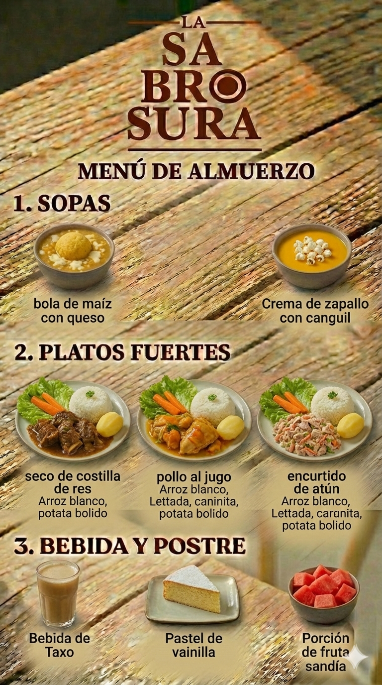 Menú del día $4