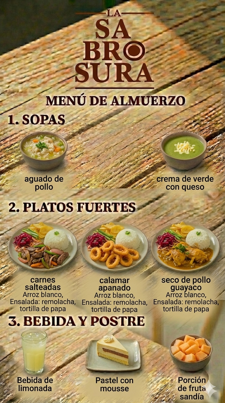 Menú del día $4