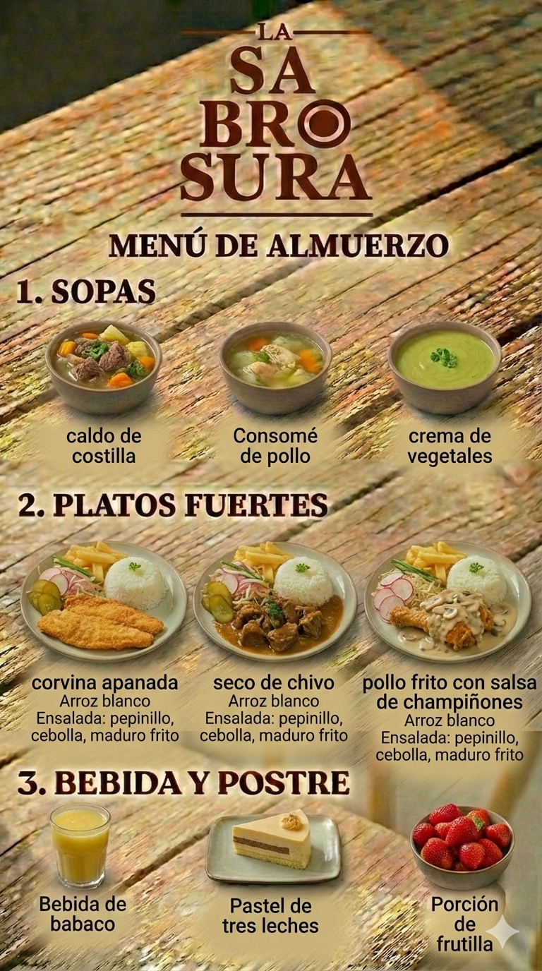 Menú del día $4