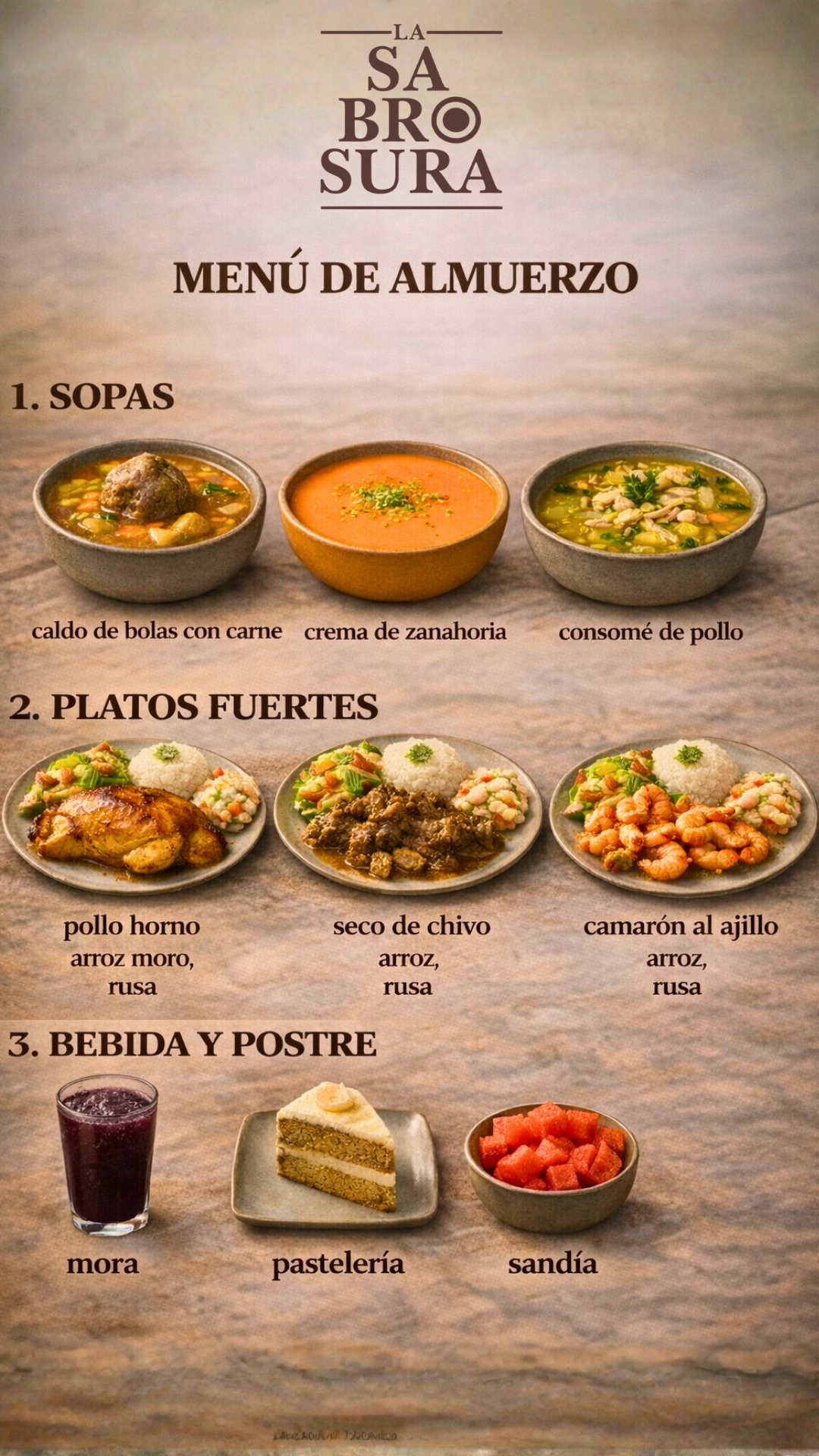 Menú del día $4